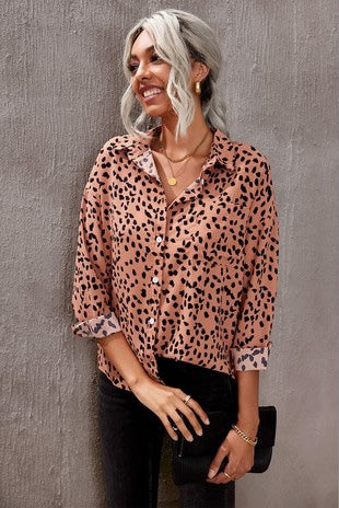 Orange Leopard Long Sleeve